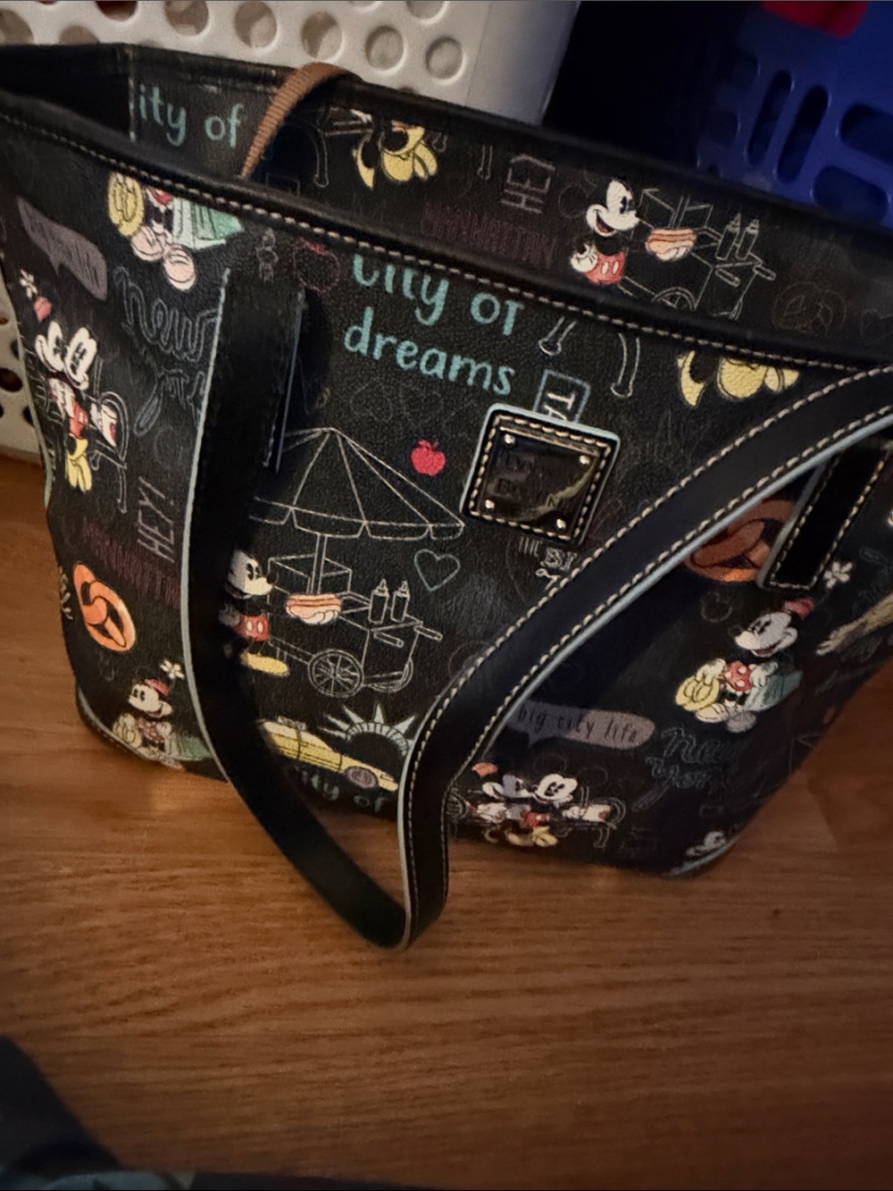 Dooney & Bourke Black Multicolor Mickey Graphic Tote